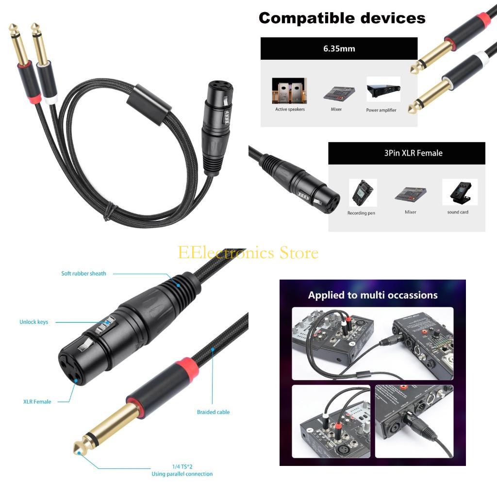 Audio And Music Splitter - B03C Female 3Pin Ke 6.35Mm 1/4