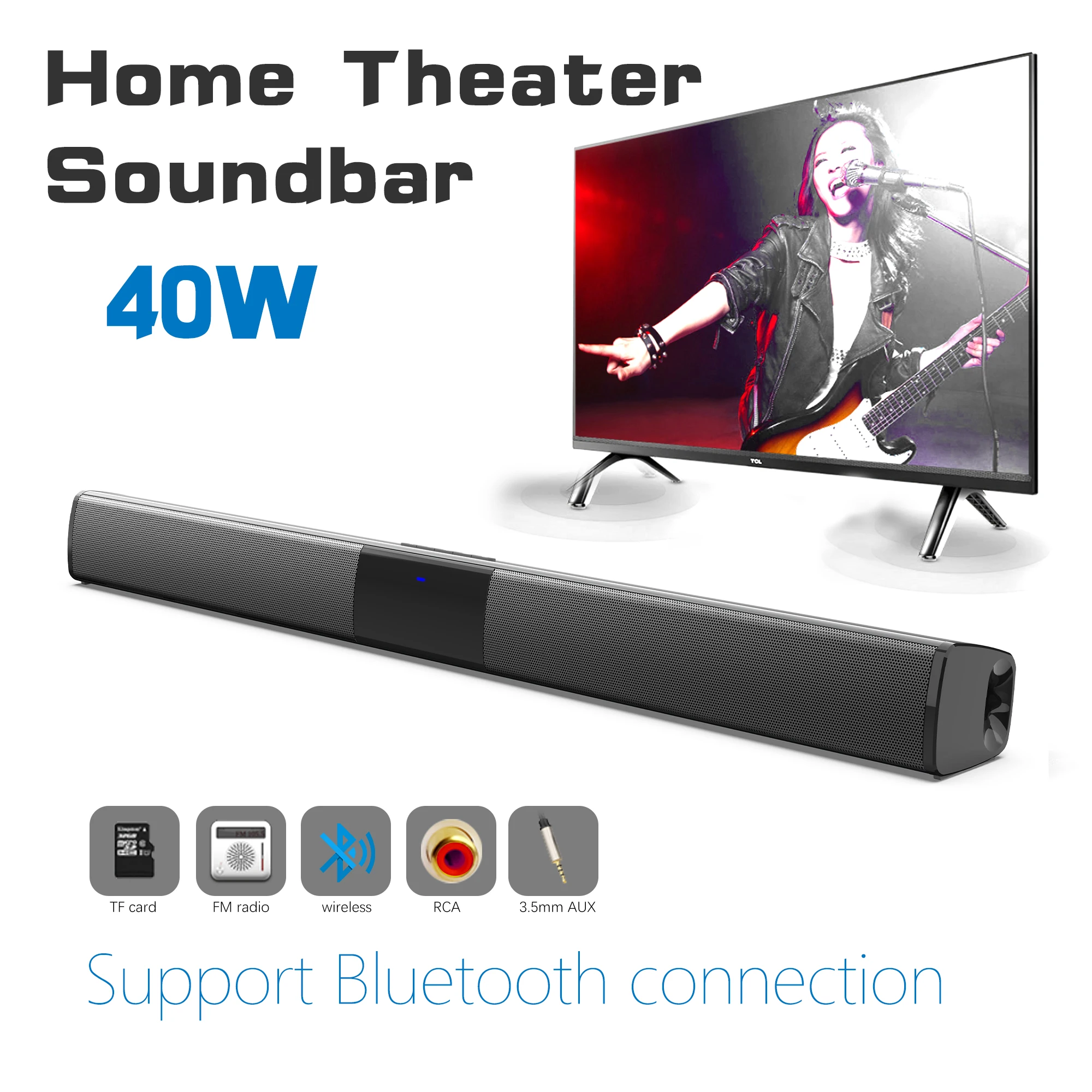 Audio Music Generator - Soundbar daya tinggi 40W untuk komputer