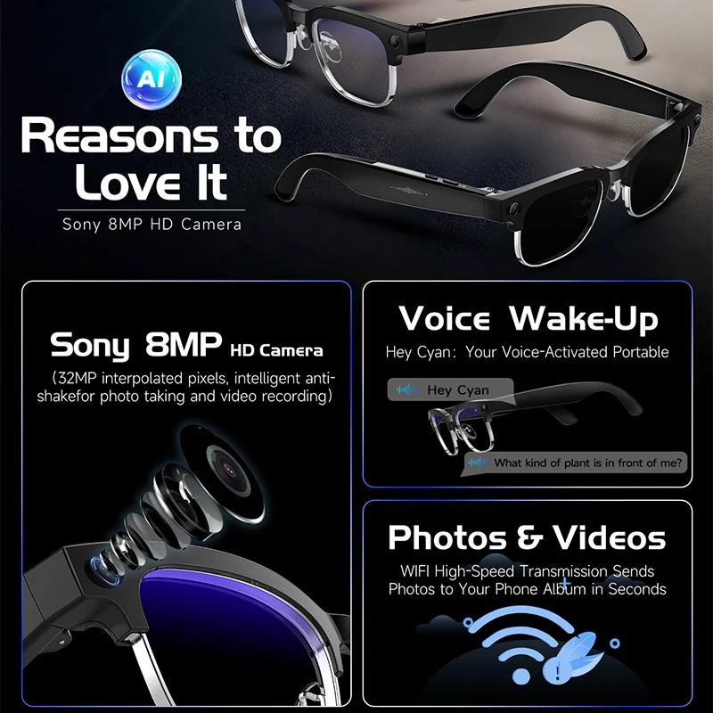 Kacamata Pintar W630 Kamera HD - Audio Music Image ulasan dan harga