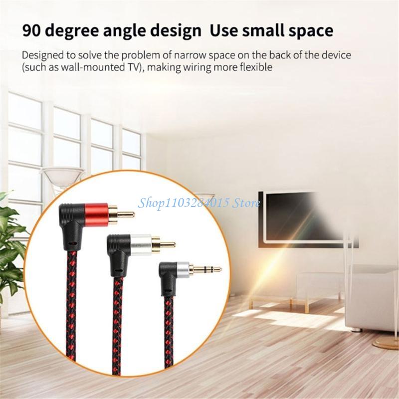 R6FF 90 ° Kabel RCA 3.5Mm Ke 2 - Audio And Music Splitter ulasan dan harga