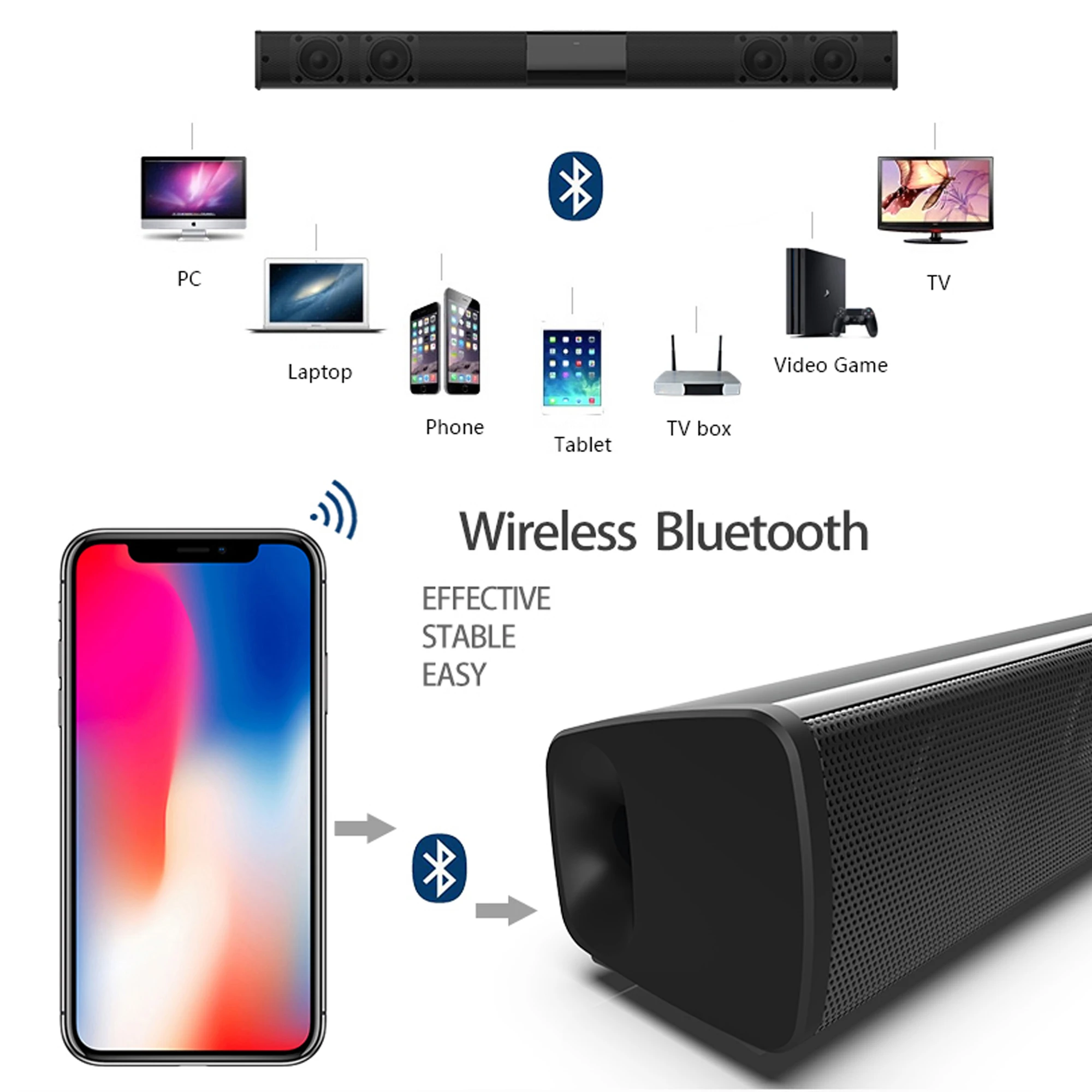 Soundbar daya tinggi 40W untuk - Audio Music Generator ulasan dan harga